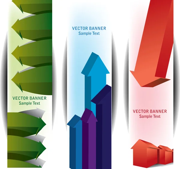 3d Arrow Banners — Stock Vector