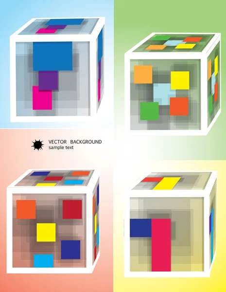Backgrounds with cubes and squares — Stock Vector