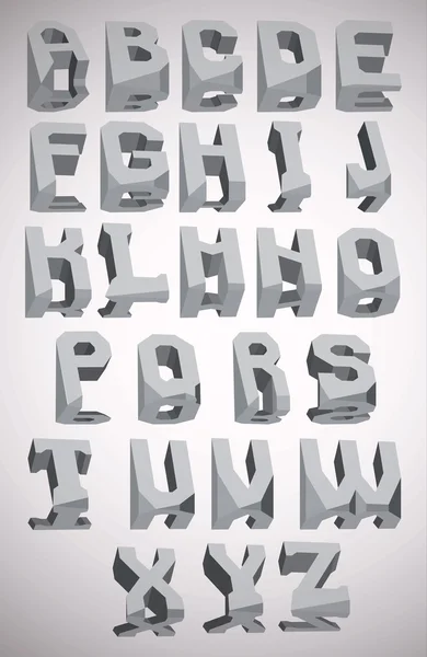 Alphabet des lettres de pierre — Image vectorielle