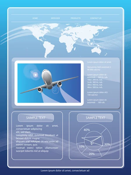 Modello del sito di viaggio — Vettoriale Stock