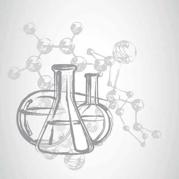 Laboratory glassware sketch — Stock Vector