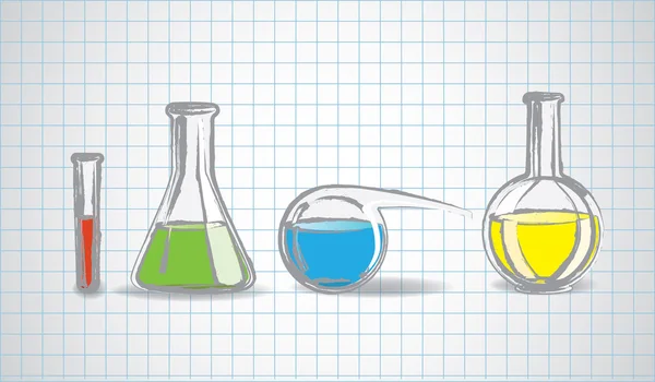 Esboço de vidro de laboratório —  Vetores de Stock