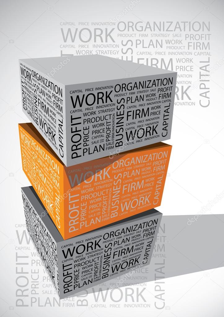 Business words cube