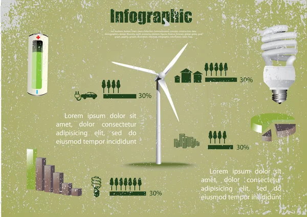 Ekoloji web Infographic — Stok Vektör