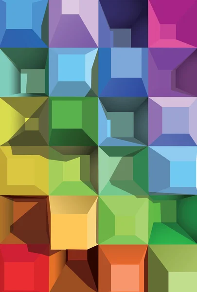 Cajas de colores fondo abstracto — Vector de stock