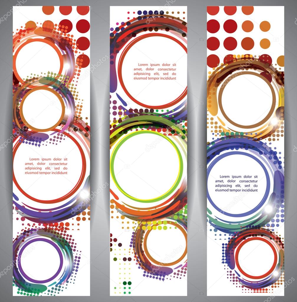 Web Banners strokes and circles