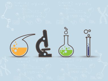Scientific laboratory equipment symbols clipart