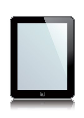 beyaz arkaplanda tablet bilgisayarı