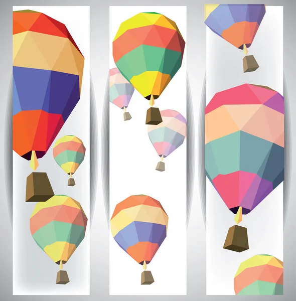 Hot air balloon on the web banners — Stock Vector