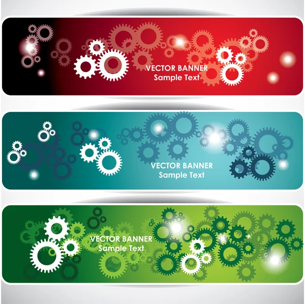 Gears web banners — Stock Vector