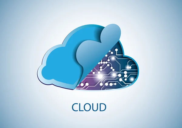 Concept de cloud computing — Image vectorielle