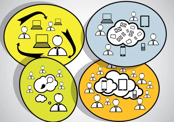 Símbolos de tecnología Cloud — Vector de stock