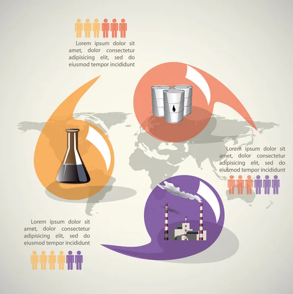 Infografía de la industria petrolera — Vector de stock