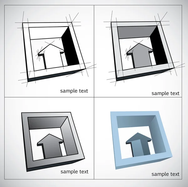 Dibujo en forma de flecha — Vector de stock