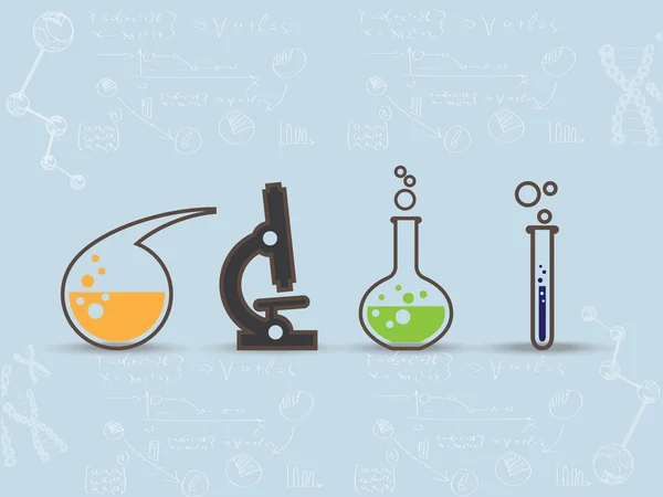 Simboli dell'attrezzatura scientifica di laboratorio — Vettoriale Stock