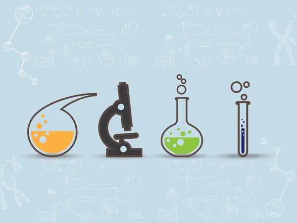 Símbolos del equipo científico de laboratorio — Archivo Imágenes Vectoriales