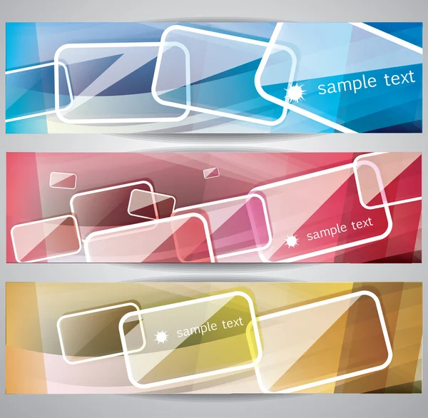 Banners with glass tablets — Stock Vector