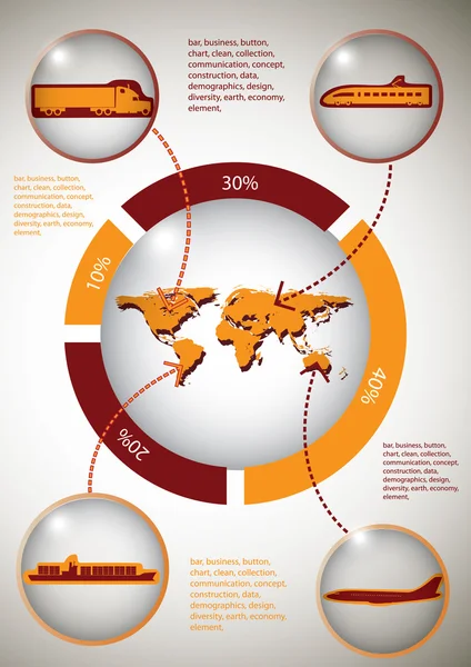 Dopravní web infographic — Stockový vektor