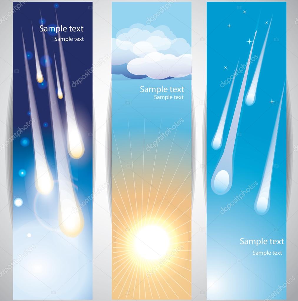 Banners with comet and sun