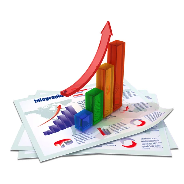 Farbige Balkendiagramme — Stockfoto