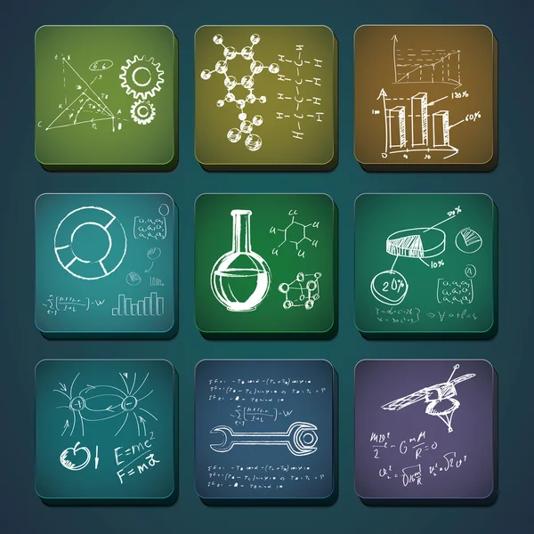 Ensemble des symboles scientifiques — Image vectorielle