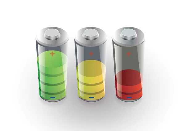 Ícones de bateria transparentes —  Vetores de Stock