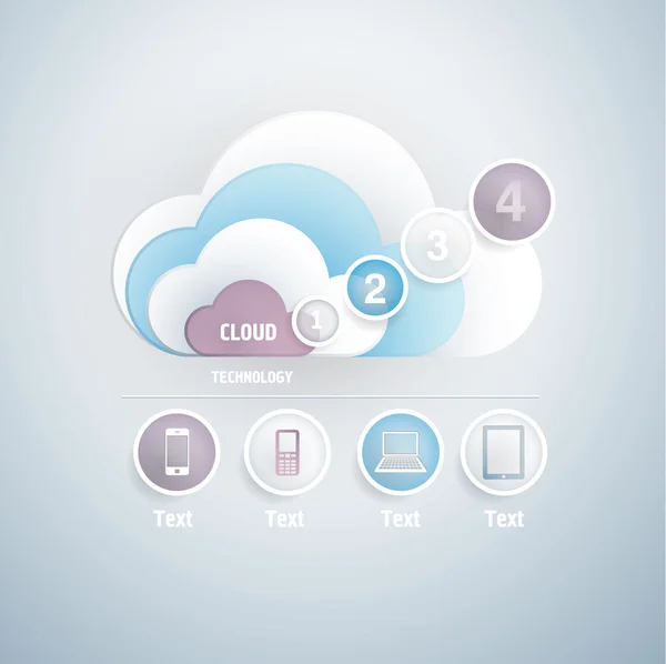 Cloud met getallen concept. — Stockvector