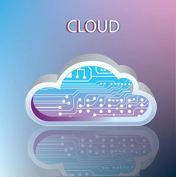 Koncepcja komputerowych technologii chmury — Wektor stockowy