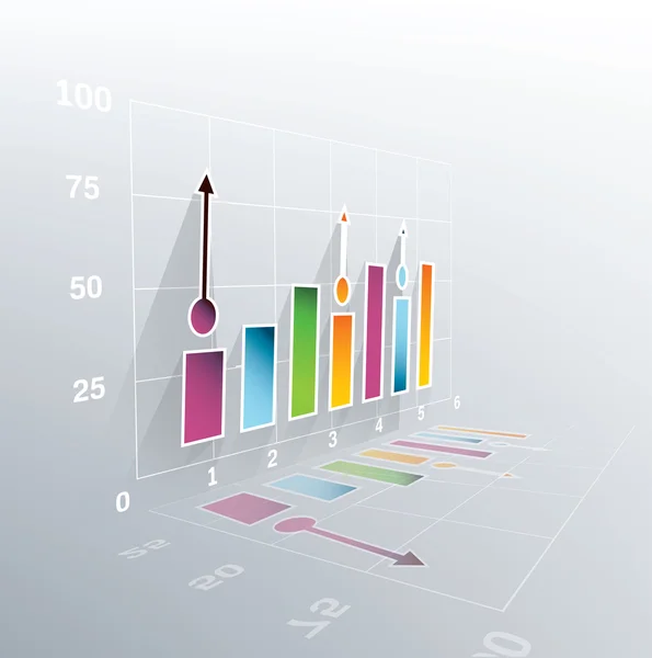 Progresso grafico con griglia — Vettoriale Stock