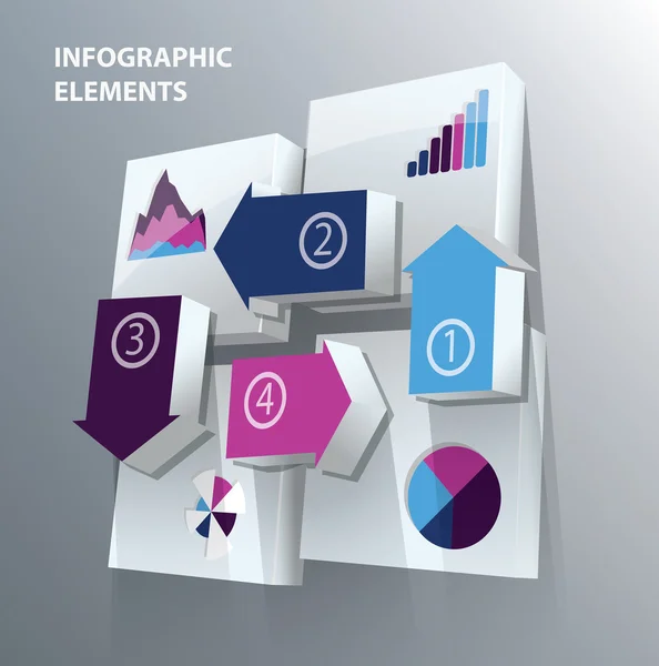 Diseño infográfico con números e iconos — Archivo Imágenes Vectoriales