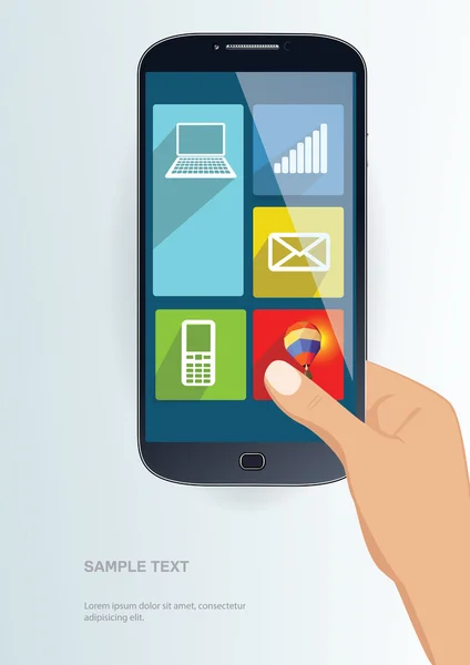 Smartphone with flat interface — Stock Vector