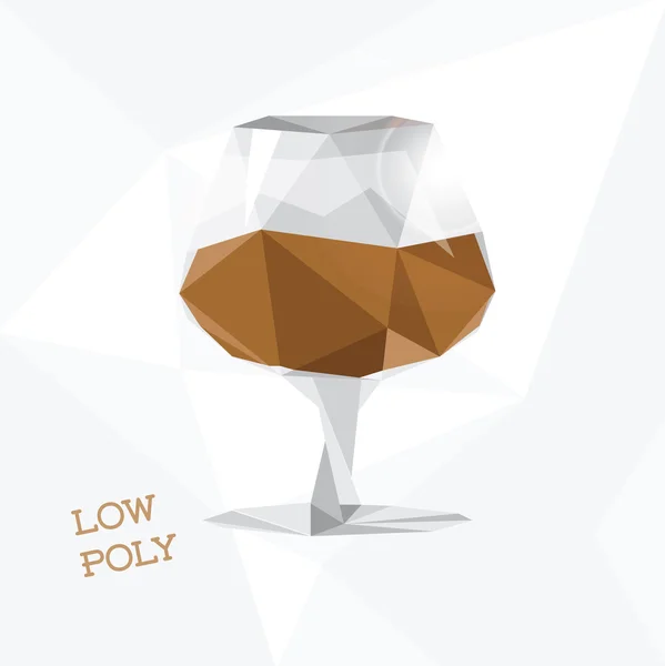 Low poly cognac glass — Stock Vector