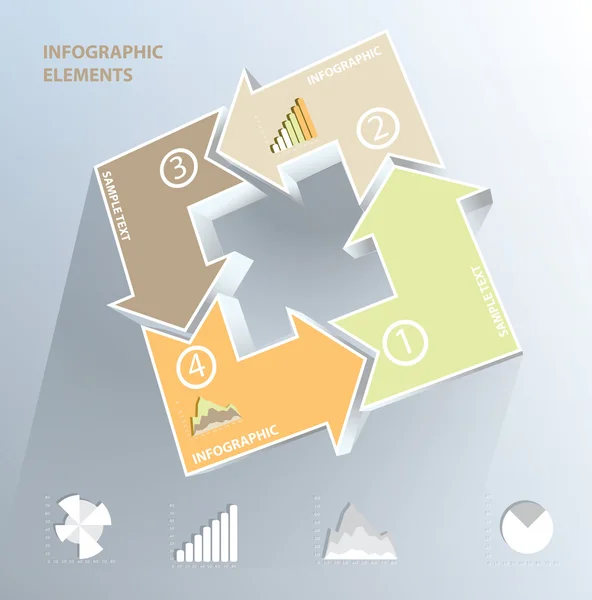 Conception infographique avec numéros et icônes — Image vectorielle