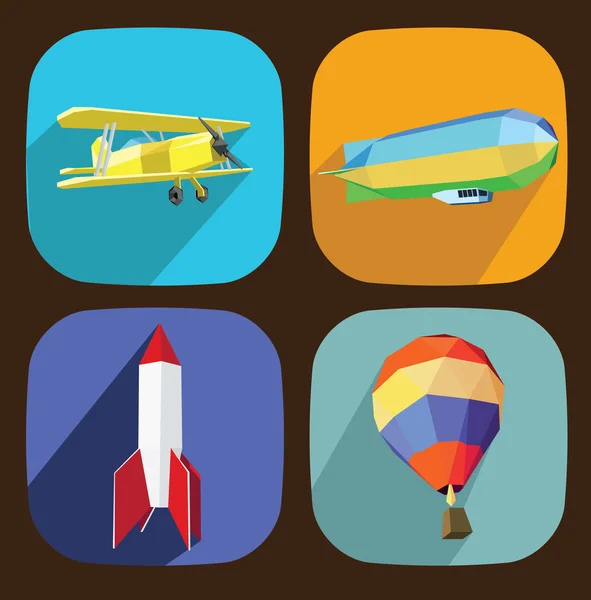 Iconos de transporte aéreo — Vector de stock