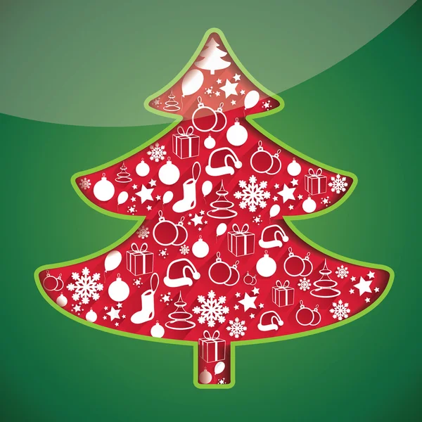 Simgeleri ile Noel ağacı — Stok Vektör