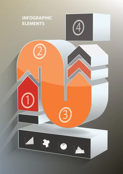 Farbpfeile in der Infografik — Stockvektor