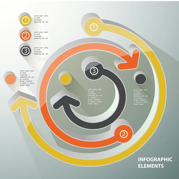 Flechas de círculo infográfico — Archivo Imágenes Vectoriales