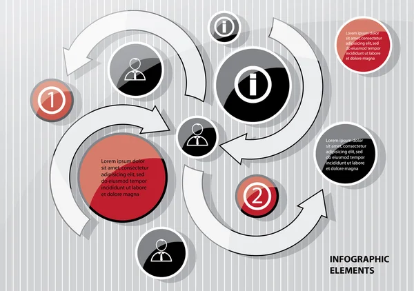 Symboles infographiques, flèches, icônes — Image vectorielle