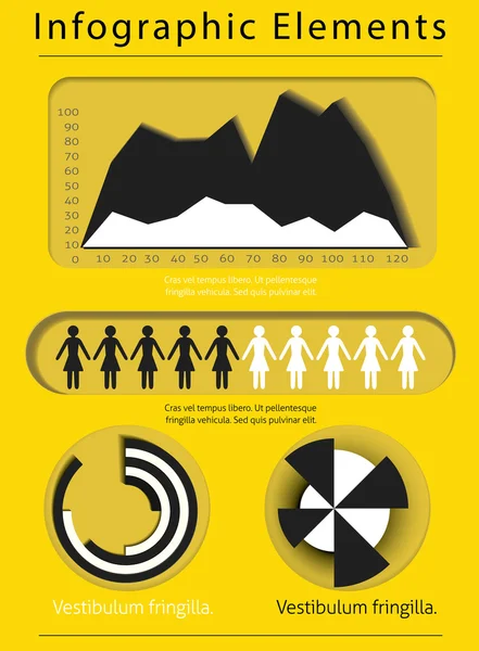 Elementos negros de inforgaphics — Vector de stock