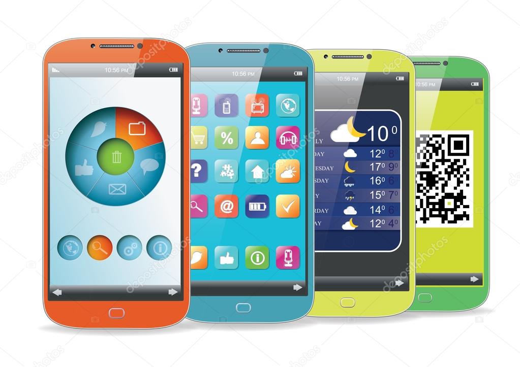 color smart phones with applications