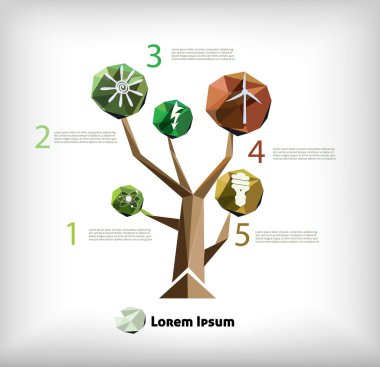 Modern infographic design with tree clipart