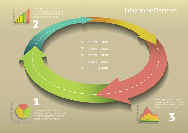 Flechas de círculo infográfico — Archivo Imágenes Vectoriales