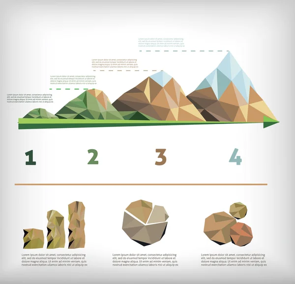 Infográfico da natureza em estilo poli baixo — Vetor de Stock