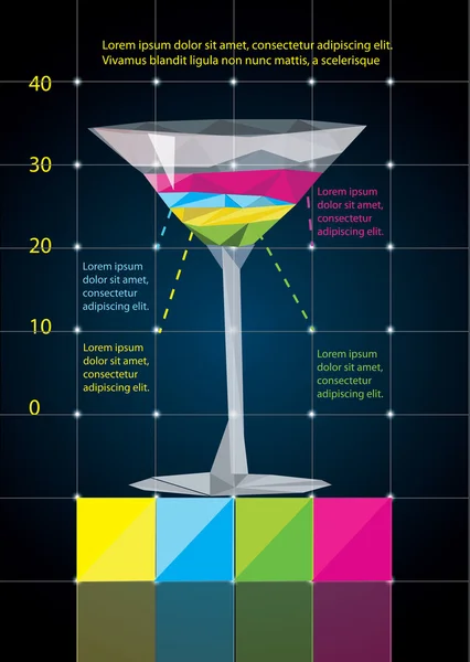 Polygon martini glass — Stock Vector