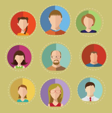 insanlar avatar, Icons set