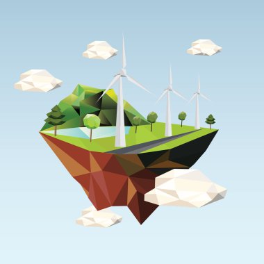 Rüzgar türbinleri ile ada