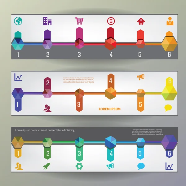 Набір банерів зі статистикою часової лінії — стоковий вектор