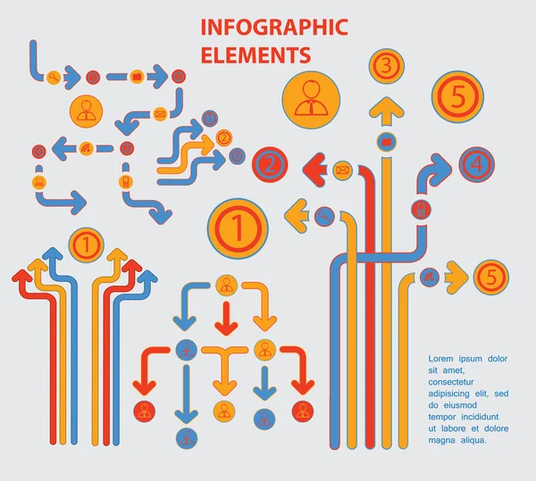 Ensemble d'éléments pour modèle infographique — Image vectorielle