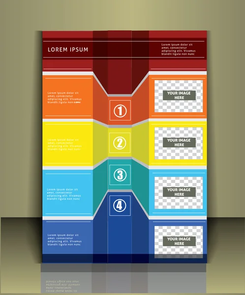 Πρότυπο φυλλάδιων με infographic — Διανυσματικό Αρχείο