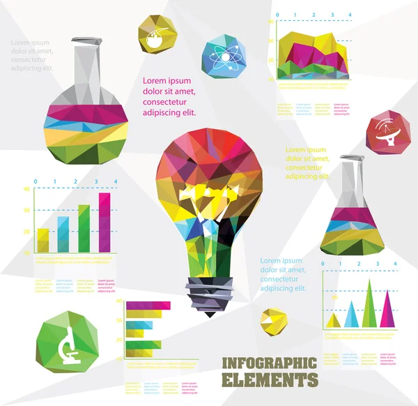 Ensemble d'éléments infographiques pour la science — Image vectorielle